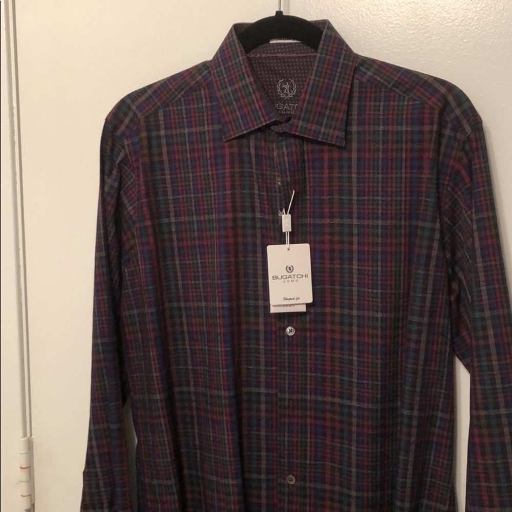 Bugatchi Patterned Button Down, New With Tags